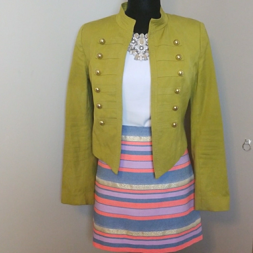 J Crew Striped Mini Skirt